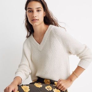 Madewell Arden V-Neck Crop Pullover Sweater